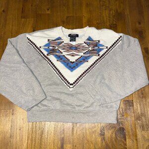 Ariat Women's Gray and Blue Geometric Top